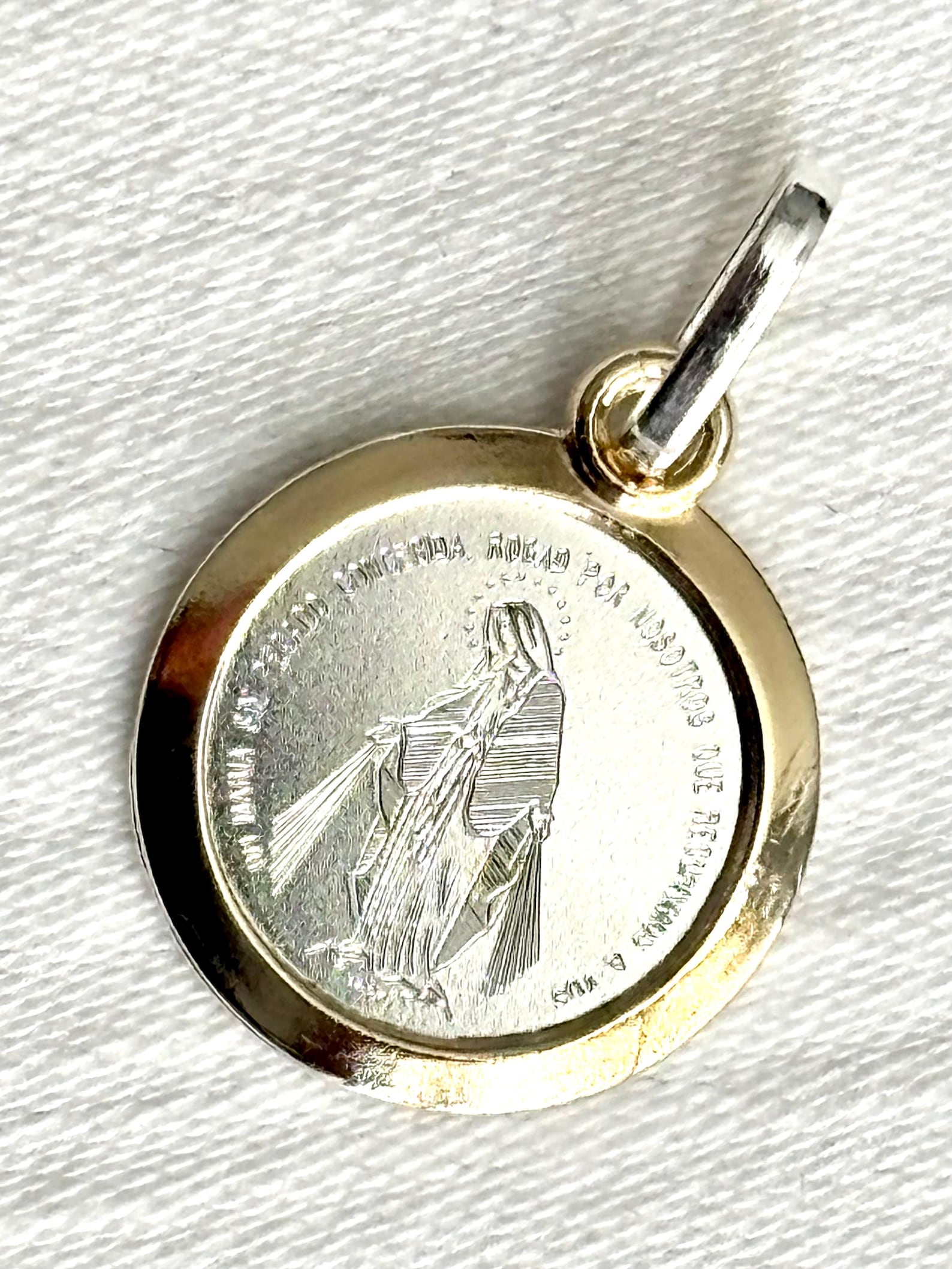 Miraculous Virgin Mary Medal Pendant – 925 Sterling Silver & 18K Gold ...