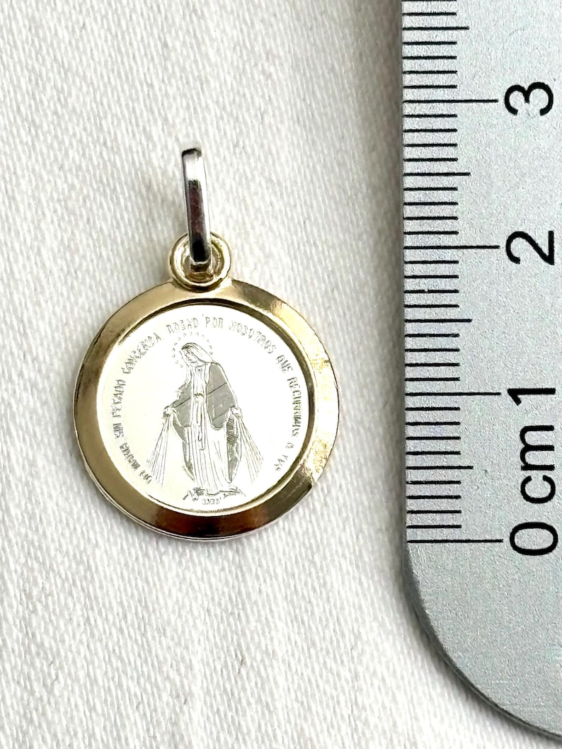 Miraculous Virgin Mary Medal Pendant – 925 Sterling Silver & 18K Gold ...