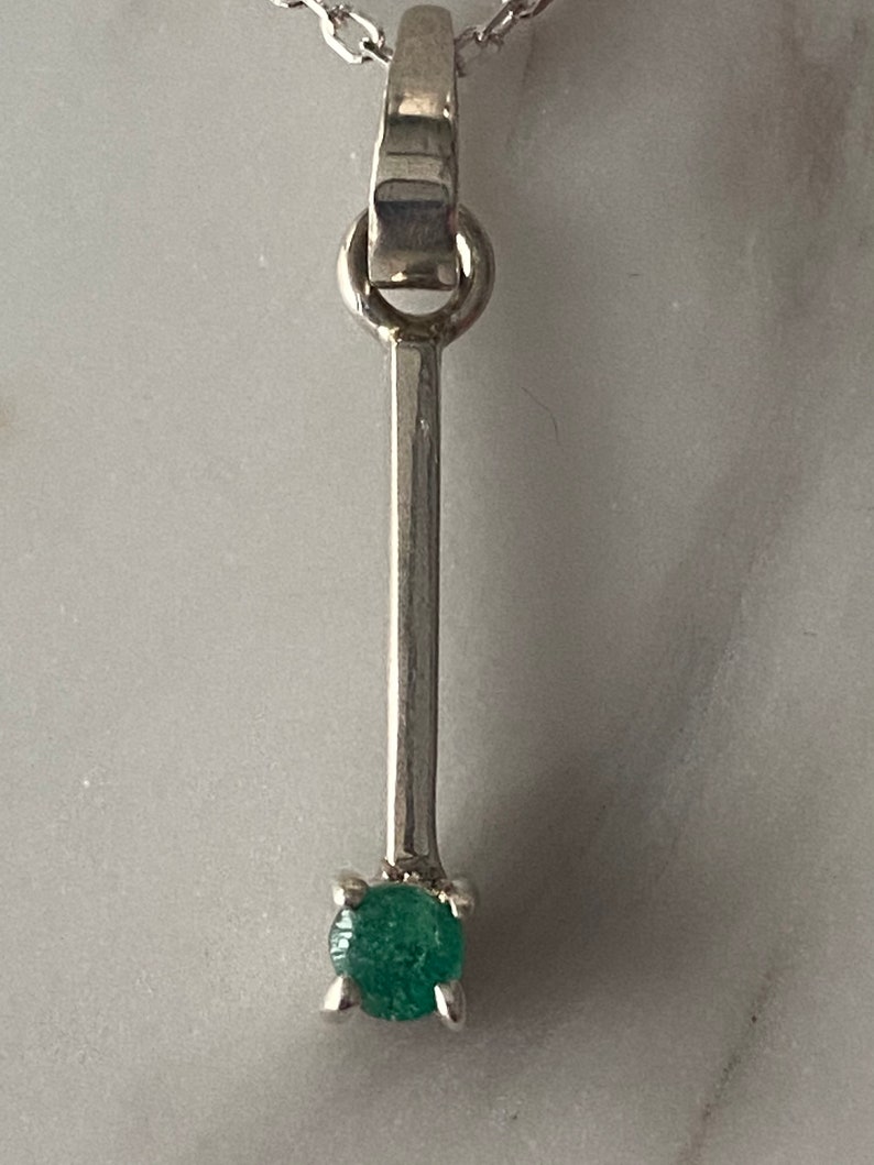 Genuine Colombian emerald pendant Carats 0.4 real natural emerald silver 925