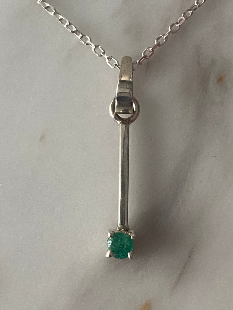 Genuine Colombian emerald pendant Carats 0.4 real natural emerald silver 925