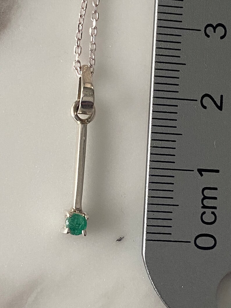 Genuine Colombian emerald pendant Carats 0.4 real natural emerald silver 925