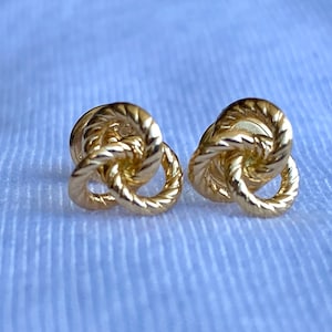 18k solid real gold earrings • screw back