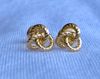 Boucles D'oreilles Enfants Or Jaune 18k - Strass Cubique Rond - Neuf