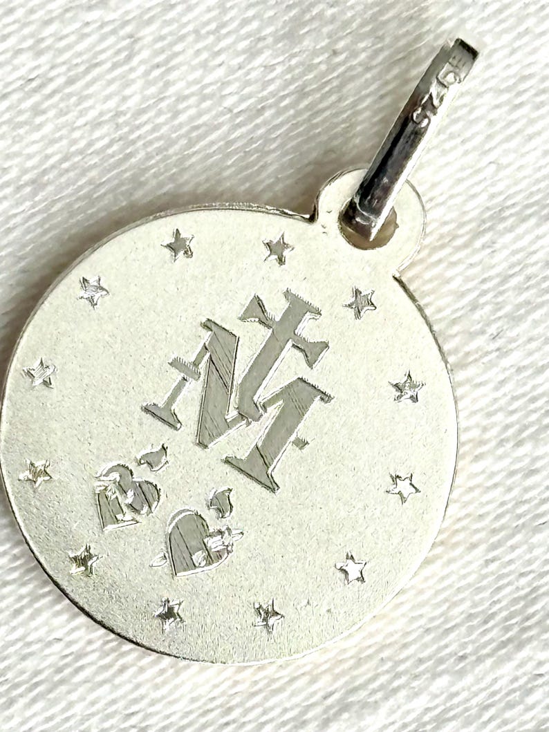 Miraculous Virgin Mary Medal Pendant – 925 Sterling Silver & 18K Gold ...