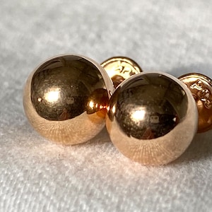 18k solid real Rose Gold earrings: ball earrings • screw back - 8 mm