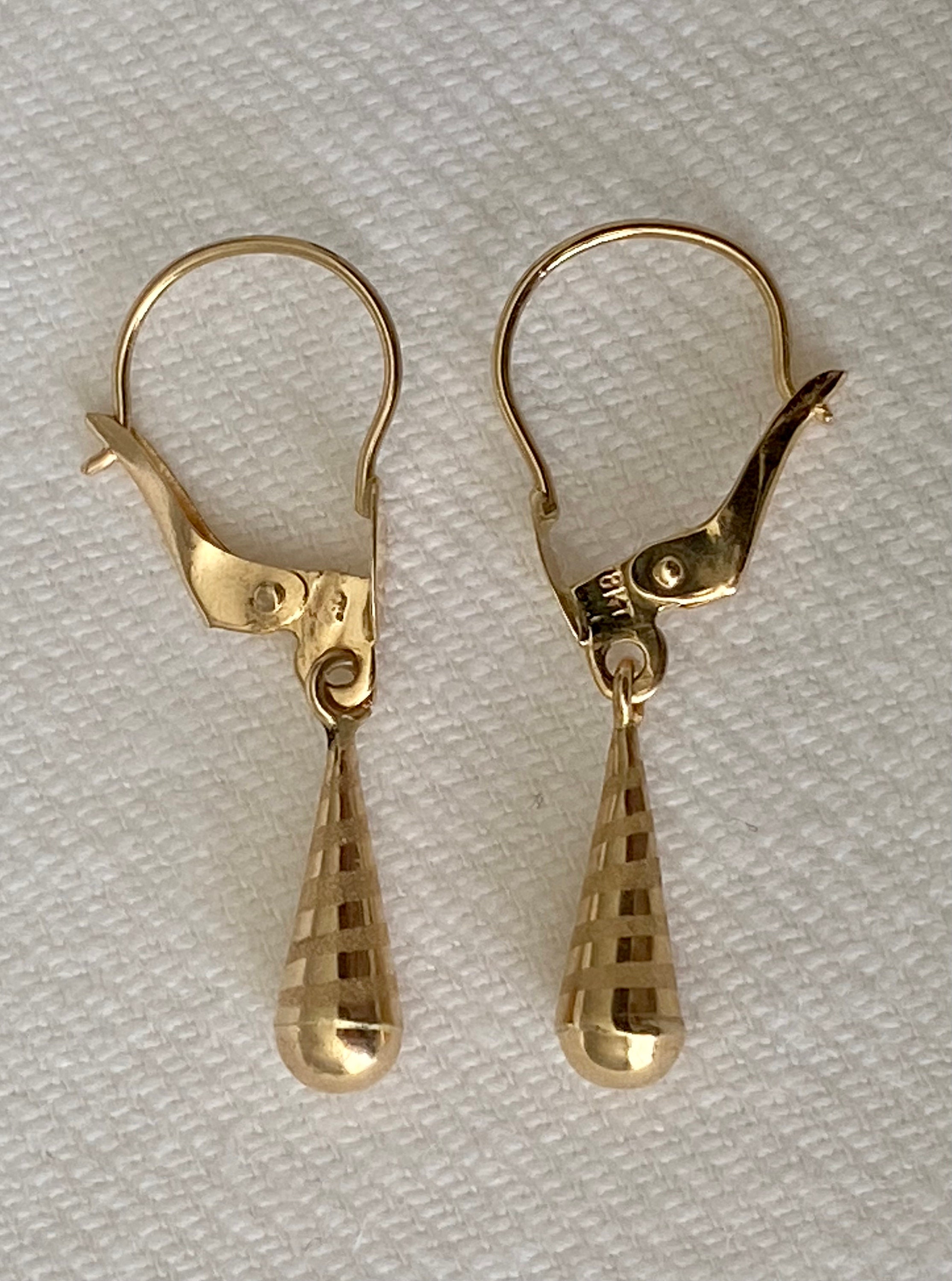 18k Solid Real Gold Cone Shape Earrings 0.85 Grams Weight 100 Handmade Etsy UK