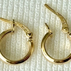 18k solid real gold hoop earrings