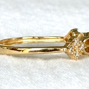 18k Solid Gold Stackable Ring with Zirconia - Size 6 image 7