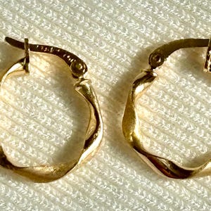 18k solid real gold hoop earrings