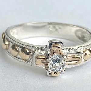 Unisex rosary ring  silver 925 and gold 10k  size  5 to 13