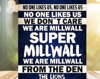 Targa da calcio Millwall, Non piacciamo a nessuno, non ci interessa, cartello Super Millwall, idea regalo Millwall Fan, targa Man Cave