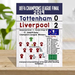 Liverpool v Tottenham 2019 Champions League Final Print Sign,Retro,Wooden Plaque