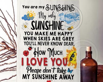 You are My SUNSHINE Wooden Sign, SUNSHINE Retro You are My sunshine Novelty Wooden Plaque