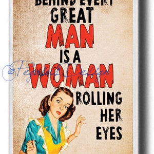 Funny Novelty Vintage Fridge Magnets, Funny behind every great man...Magnet, Funny Men are like...Magnet, UK Seller Large size Fridge Magnet