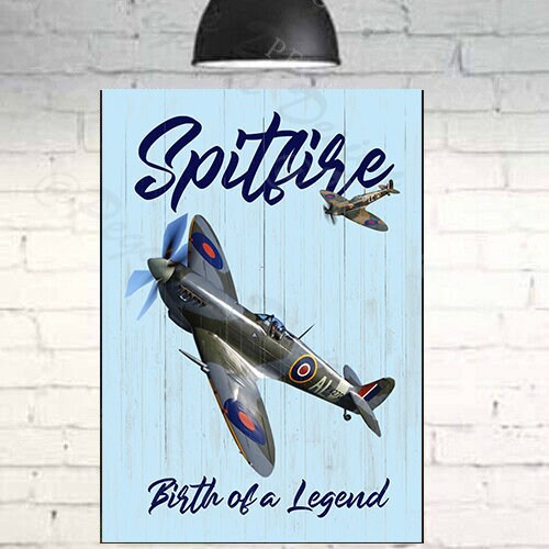 Spitfire Wooden Sign, Spitfire Christmas Gift, Super marine Spitfire Wooden Plaque-Sign