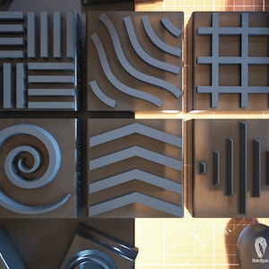 Polymer Clay Stamps • Pattern Stamps / Lines • Stamps for Clay - set of 6 / #FLS015