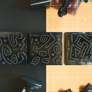 Polymer Clay Stamps | Set of 3 | Polymer Clay Tool | Pottery Stamp | Ceramic Stamp | Pattern Embosser | Debossed Clay Stamp / #FLS3050