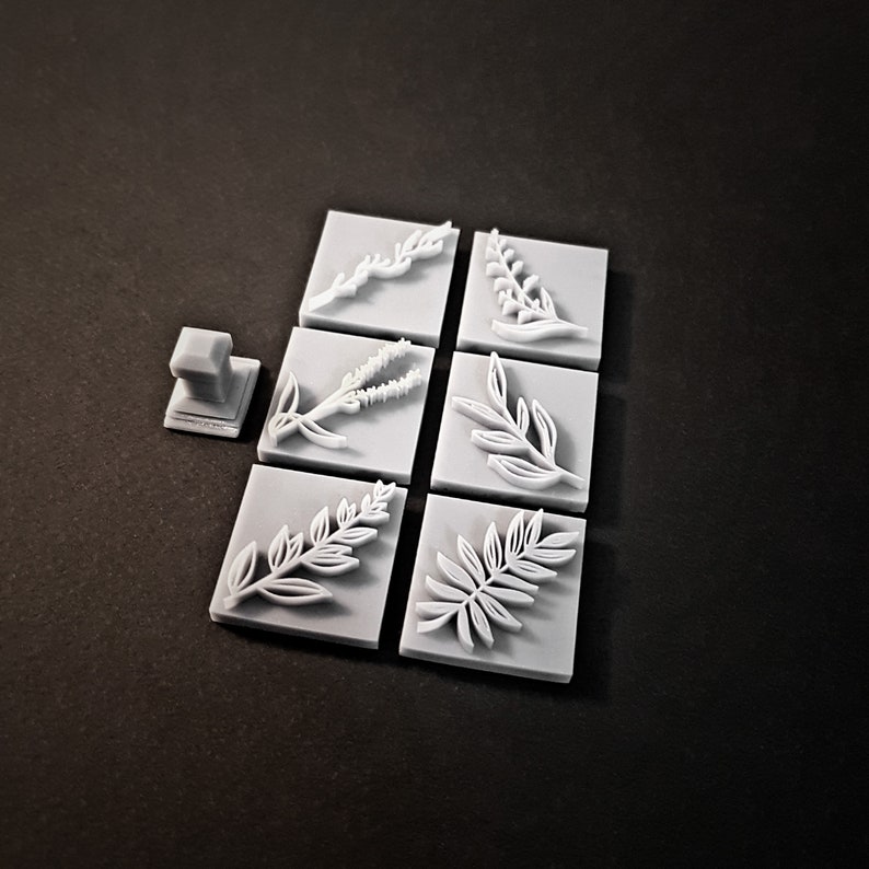Polymer Clay Stamps Branches 02 Stamps for Clay Set of 6 Etsy