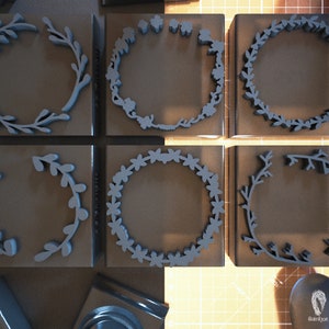 Polymer Clay Stamps • Clay Embossers • Clay Stamps / Wreaths - set of 6 / #FLS006