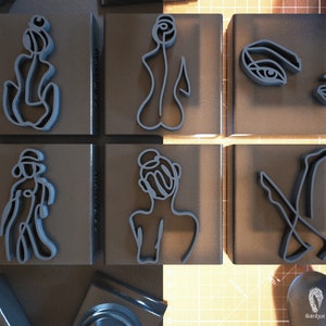 Polymer Clay Stamps • Clay Embossers / Ladies - set of 6 / #FLS011