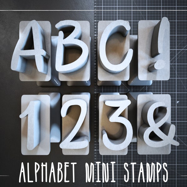 Alphabet Stamps • Clay Embossers • Mini Stamps Embossers • Polymer Clay Stamps / #FLA001