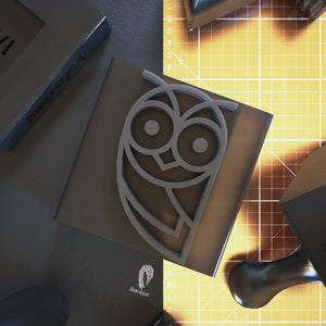 Embossing Stamps - Polymer Clay Stamps / Owl / Stamps for Polymer Clay 01 / #FLE090