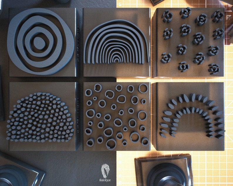 Polymer Clay Stamps Stamps for Clay Texture Stamps / Etsy