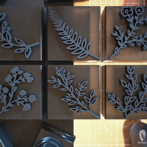 Polymer Clay Stamps • Branches • Stamps for Clay - set of 6 / #FLS020
