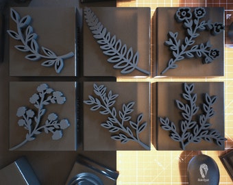 Polymer Clay Stamps • Branches • Stamps for Clay - set of 6 / #FLS020