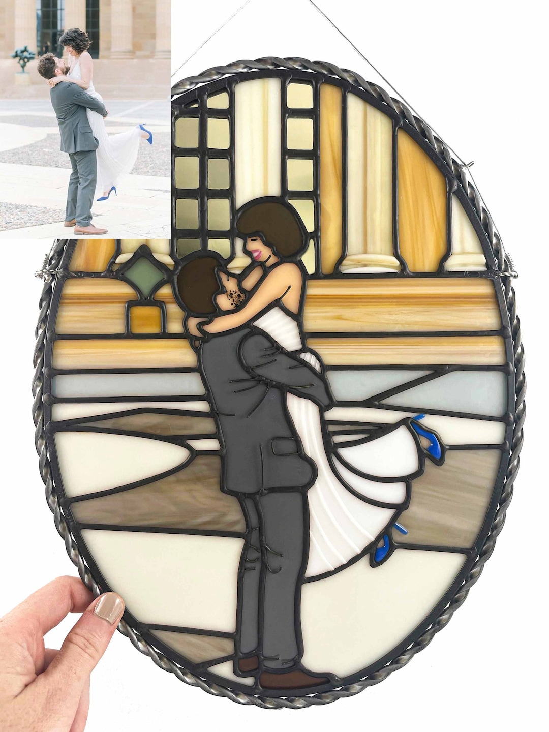 Custom Stained Glass Wedding/engagement Portrait Etsy