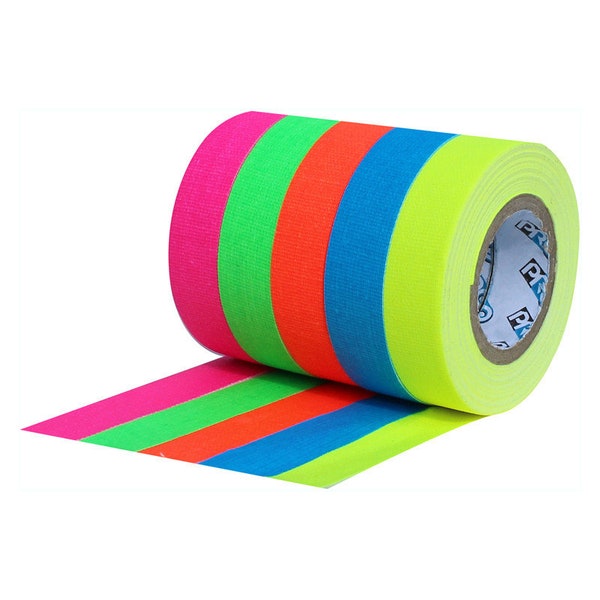 ProPocket Matte Cloth Spike Tape 5 Pack in Fluorescent ProTape Crafts Hula Hoops Film Theatre Production / Neon / Blacklight / Hooper / Gaff