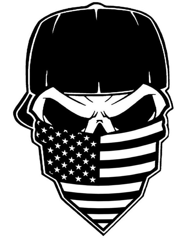 SKULL USA FLAG BUMPER STICKER CAR STICKER LAPTOP STICKER WINDOW STICKER TOOLBOX