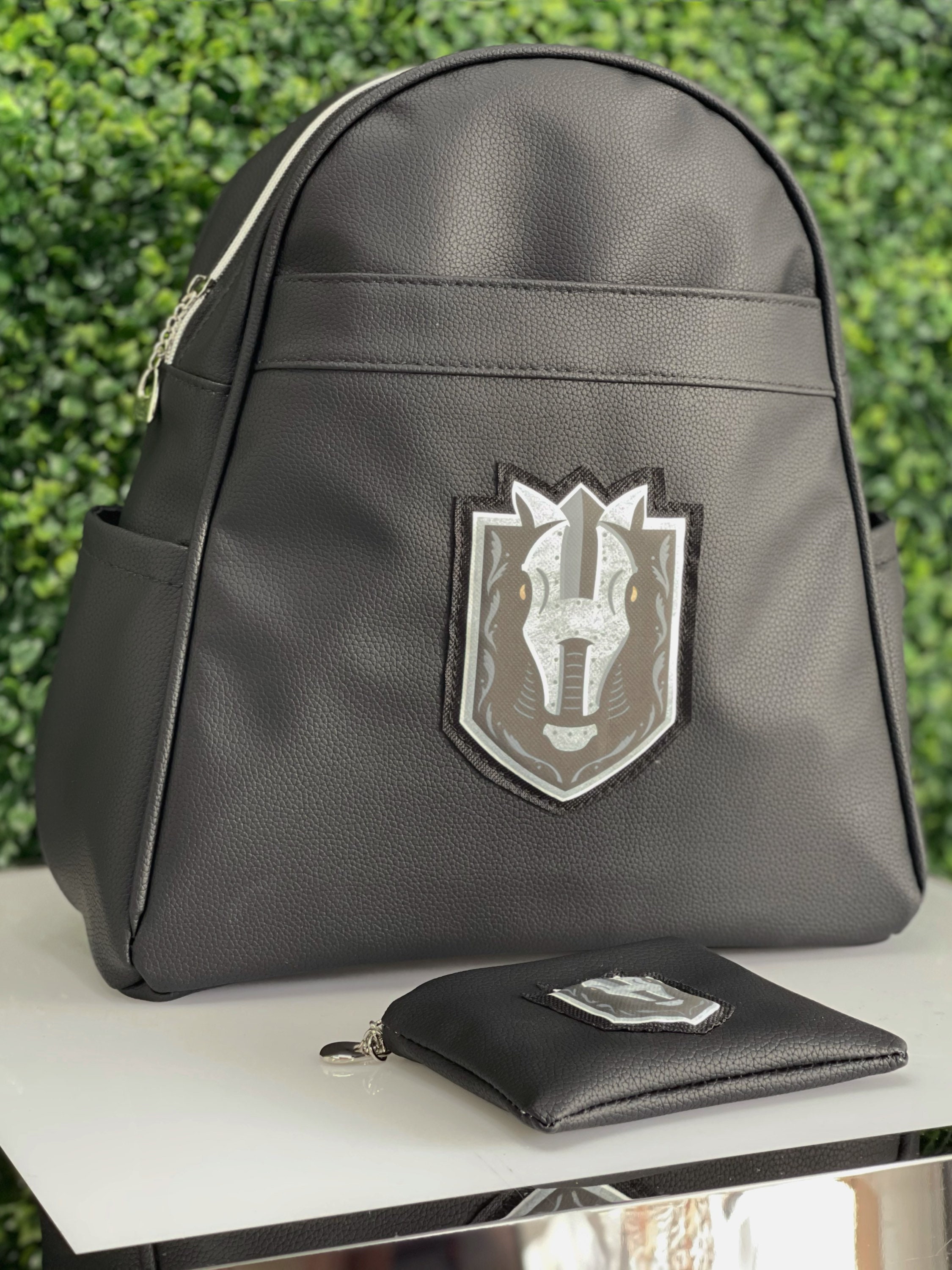 Custom Made Backpack With Silver Knights Accent Etsy