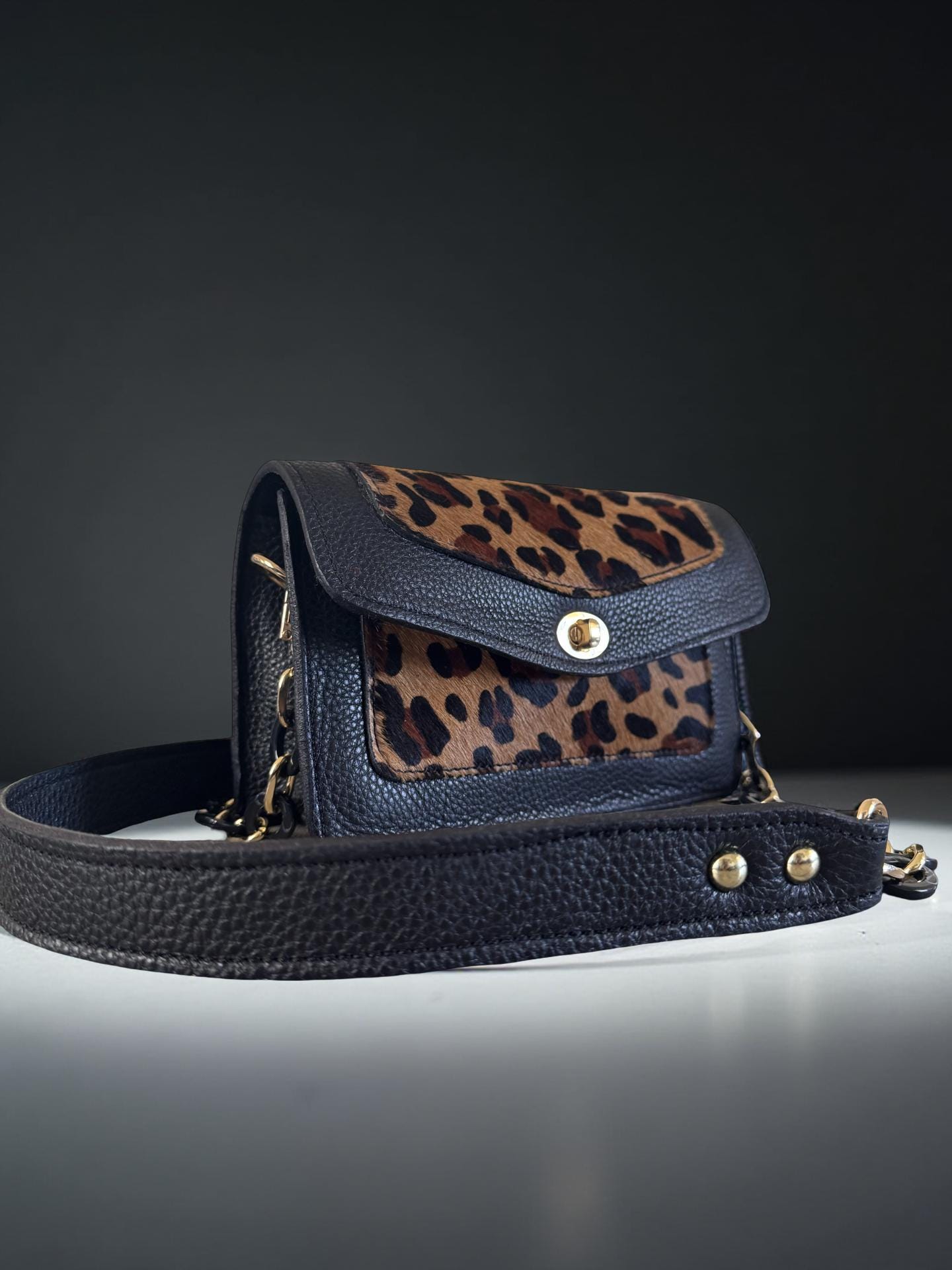 Cowhide Genuine leather snake print, handmade made in USA Custom made bag. Front  pocket  leather. Animal print real leather