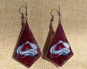 Custom Earrings Colorado Avalanche Hockey Earrings