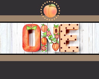 ONE Sweet Peach Birthday Letters: Hand-Painted Nursery Decor, Sweet As A Peach Party, Just Peachy Baby Shower, Peaches and Cream Nursery Art