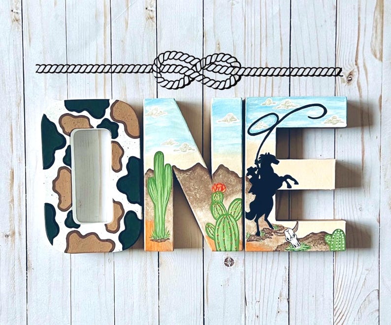Rodeo First Birthday Decor, Cowgirl Party Letters, How the West Was ONE ...