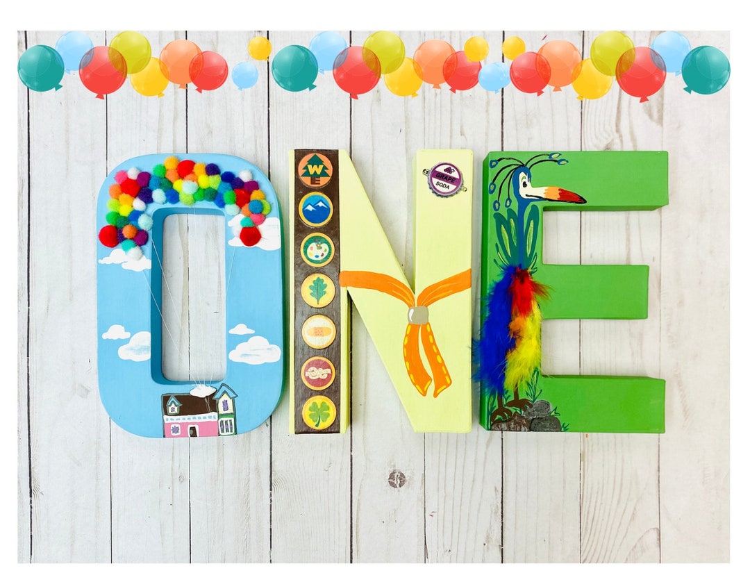 UP Movie Letters, up Pixar, up Birthday Party Decorations,up Movie Baby  Shower, up Nursery Wall Art, Disney up Sign, Gifts,up One Birthday 