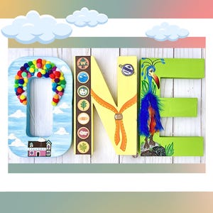Hand-Painted UP Style Name Letters, Adventure Birthday Decor, Keepsake Party Sign