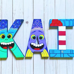 Luca Birthday Party Letters, Luca Nursery Wall Art, Luca Baby Shower Sign, Photo Prop, Sea Monster Party, Teacher Wall Art,Disney Luca