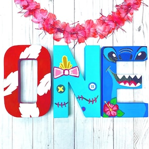 Lilo & Stitch Letters, Lilo and Stitch Birthday Decorations, Stitch Baby Shower, Stitch Nursery Wall Art, LILO ONE Birthday,Teacher Wall Art
