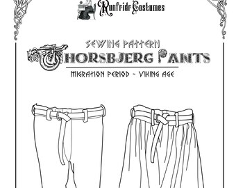DIGITAL Runfridr sewing pattern- Thorsberg viking age pants
