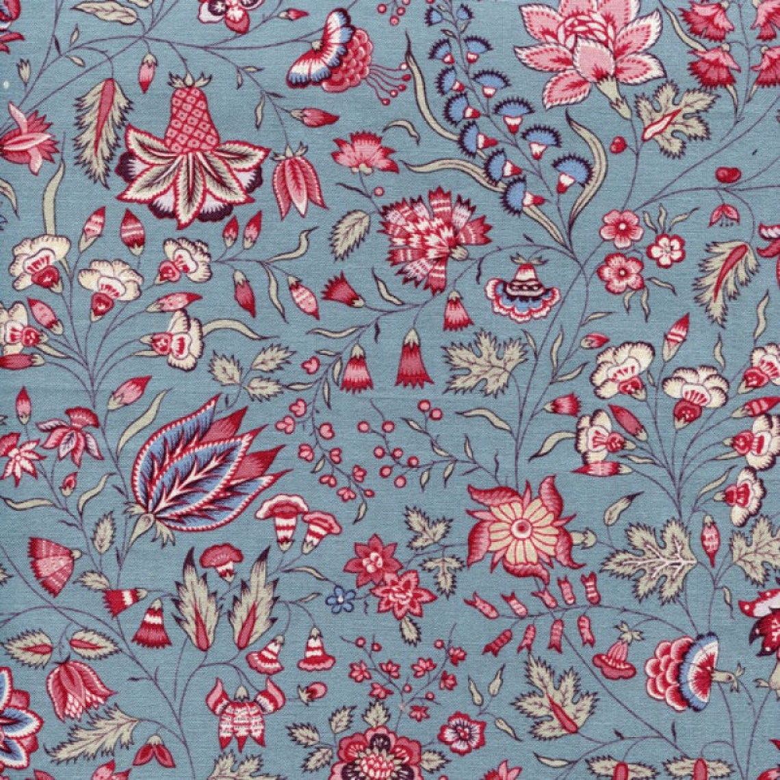 Dutch Heritage Cotton Print Fabric 1025 Blue Etsy