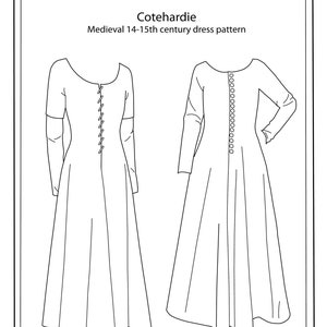 Sewing pattern-cotehardie medieval dress