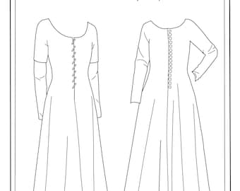 B4571 Sewing Pattern Misses' Medieval Early Renaissance Middle Ages ...