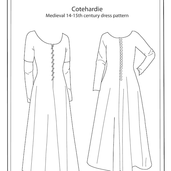 Sewing pattern-cotehardie medieval dress