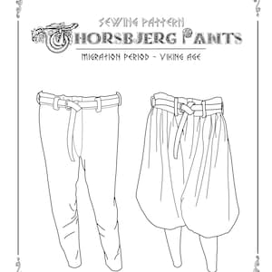 Sewing pattern- Viking age Thorsbjerg pants