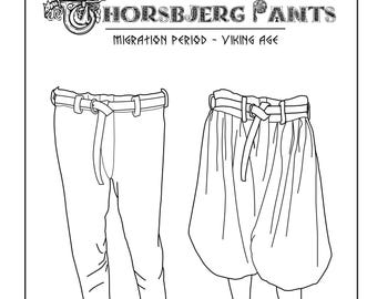 Sewing pattern- Viking age Thorsbjerg pants