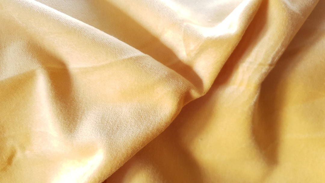 Cotton Velvet Fabric Moleskin Yellow Etsy