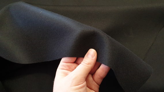 Heavy Wool Fabric German Melton 700g Black - Etsy